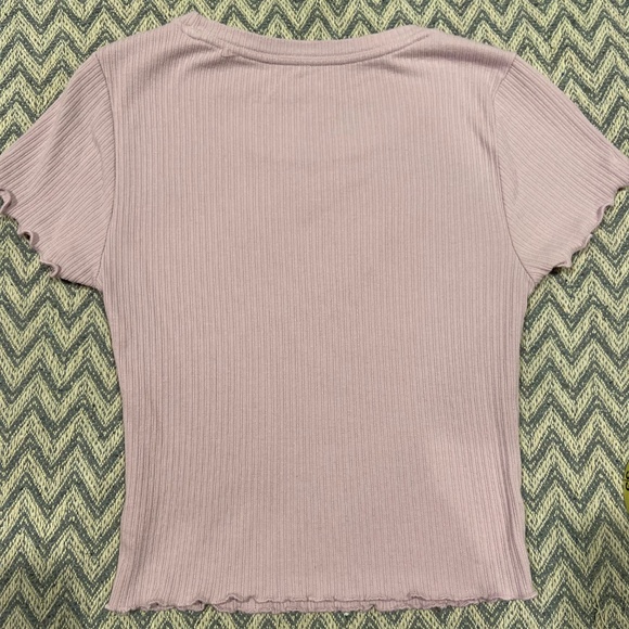 Aeropostale The OG Tee Collection Ribbed Shrunken Tee – Mauve Pink (Small) - Picture 6 of 6